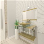 Gabinete de Vidro 60 Cm para Banheiro San Marino - Champanhe