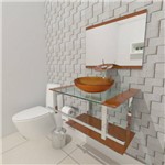 Gabinete de Vidro 60cm para Banheiro Estônia Dourado Real
