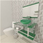Gabinete de Vidro 60cm para Banheiro Estônia Verde