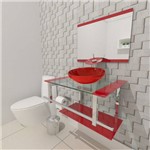 Gabinete de Vidro 60cm para Banheiro Estônia VermelhoFerrari
