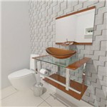 Gabinete de Vidro 60cm para Banheiro Sérvia Dourado Real