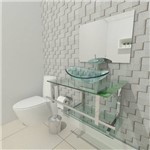 Gabinete de Vidro 60cm para Banheiro Sérvia - Fosco Incolor
