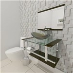 Gabinete de Vidro 60cm para Banheiro Sérvia Ouro Envelhecido