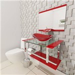Gabinete de Vidro 60cm para Banheiro Sérvia VermelhoFerrari