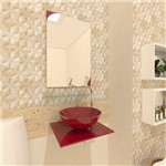 Gabinete de Vidro 36cm para Banheiro Finlândia - Vermelho Cereja