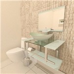 Gabinete de Vidro 70cm para Banheiro Irlanda Branco