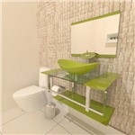 Gabinete de Vidro 70cm para Banheiro Irlanda Verde Oliva