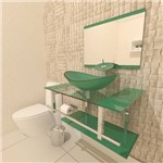 Gabinete de Vidro 70cm para Banheiro Irlanda Verde