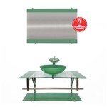 Gabinete de Vidro 90cm para Banheiro Itália Verde