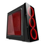 Gabinete Gamer HTX906E06S Preto C/ Cooler LED Verm. | InfoParts