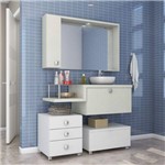 Gabinete para Banheiro com Espelheira Vicenza Sem Cuba Celta Móveis Branco/Milano