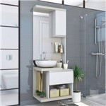 Gabinete para Banheiro Sem Cuba com Espelheira Paris Celta Móveis Milano/Branco