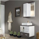 Gabinete para Banheiro Suspenso com Espelheira e Cuba Stein A26 60,5cm Branco/Sheffíeld