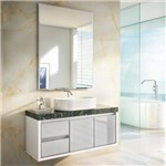Gabinete para Banheiro Suspenso com Espelheira Tampo de Granito e Cuba Gaam Savana Glass 103,5Cm Bra