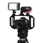 Gaiola Grande para Câmera DSLR com Encaixe para Leds e Microfones