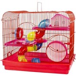 Gaiola para Hamster Prime com Andar de Acrílico - Vermelha