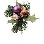 Galho Decorativo Luxo para Árvore de Natal com Enfeite Roxo - Orb Christmas