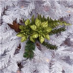 Galho Decorativo Luxo para Árvore de Natal com Folhas Verdes - Orb Christmas