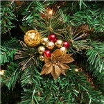 Galho Decorativo Luxo para Árvore de Natal, Vermelho e Dourado - Orb Christmas