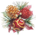 Galho Decorativo Luxo para Árvore de Natal Vermelho - Orb Christmas