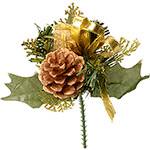 Galho Decorativo para Árvore de Natal Pinha Dourado - Orb Christmas