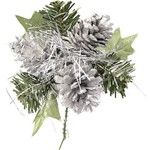 Galho Decorativo para Árvore de Natal Pinha Prateado - Orb Christmas