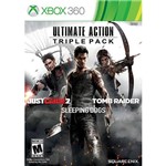 Game Ultimate Action Triple Pack: Just Cause 2 + Sleeping Dogs + Tomb Raider - XBOX 360