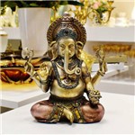 Ganesha Decorativa de Resina com Detalhes em Dourado - 56380