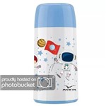 Garrafa Térmica Invicta Mini Firenze 250Ml Kit Higiene Bebê - Branca e Azul - Decoração Astronauta
