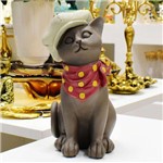 Gato Decorativo Marrom de Cerâmica - 56371