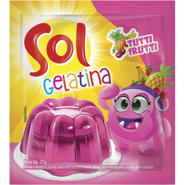 Gelatina em Pó Sabor Tutti Frutti Sol 25g