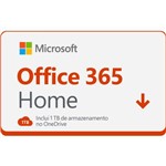 Gift Card Digital Microsoft Office 365 Home com 1TB HD Virtual 12 Meses