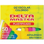 Giz Escolar Plastificado Color 30cxsx50 Palitos Delta Caixa