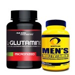 Glutamina 300g Nutri American + Men Multivitamin 120 Caps
