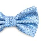 Gravata Borboleta com Desenhos Geométricos em Poliéster Azul Textura Medium