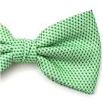Gravata Borboleta com Desenhos Geométricos em Poliéster Verde Textura Small