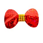 Gravata Borboleta Holográfica Vermelha com 8 Unidades