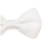 Gravata Borboleta Lisa em Poliéster Básico Branca New