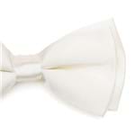 Gravata Borboleta Lisa em Poliéster Básico Branca