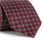 Gravata Estampada em Seda Pura com Desenho Geométrico na Cor Vermelha Textura Large 2