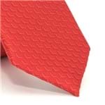 Gravata Slim com Desenhos Geométricos em Poliéster Vermelha Textura Medium