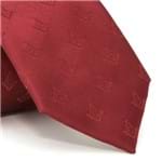 Gravata Tradicional com Desenho Maçonaria em Poliéster Vermelha Textura Large