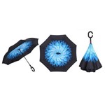 Guarda Chuva Invertido Floral Smart Umbrella com Capa de Chuva