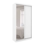 Guarda-roupa Closet Modulado Virtual I com Espelho 2 Pt 6 Gv Branco Fosco e Amadeirado