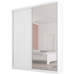 Guarda-Roupa Virtual 176Cm 2 Portas com Espelho Branco Maderado