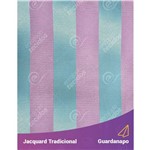 Guardanapo em Tecido Jacquard Azul Tiffany e Rosa Listrado Tradicional - 40x40cm