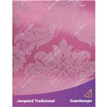 Guardanapo em Tecido Jacquard Rosa Pink Chiclete Medalhão Tradicional - 40x40cm