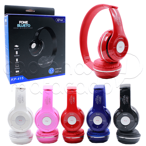Headphone com Bluetooth KP-414 - Cores Sortidas