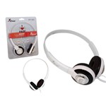 Headphone com Haste Ajustavel Compativel com Todos Dispositivos com Saida P2 Branco Kp-393
