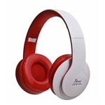 Headphone com Microfone MP3 MP4 PC Branco com Vermelho Kp 364